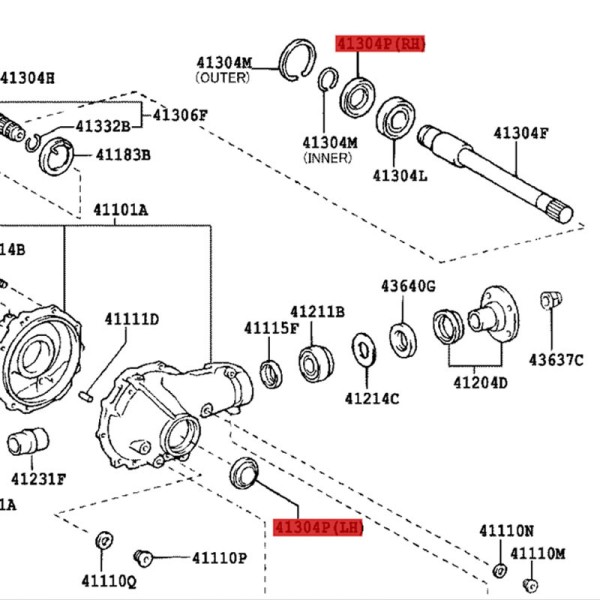 Reten diferencial delantero izquierdo Toyota...