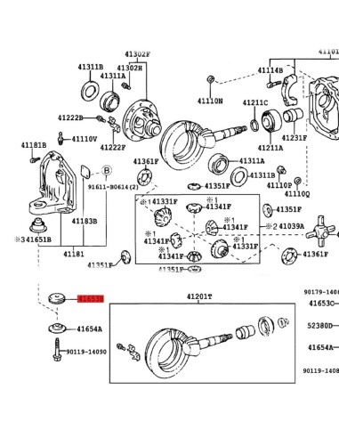 Upper washer + front differential silent block...