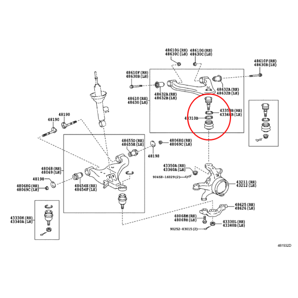 ROTULA TRIANGULO SUPERIOR DELANTERA  HILUX (KUN15,KUN25)
