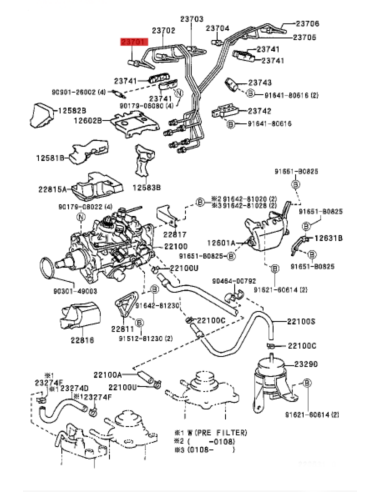 TUBO INYECTOR J-8 NUM.1