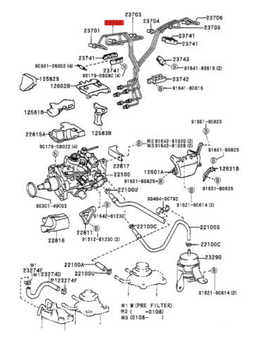 TUBO INYECTOR J10   Nº2 ORIGINAL TOYOTA LAND CRUISER