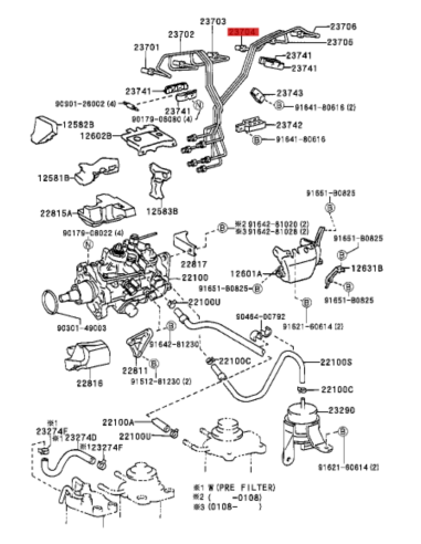 TUBO INYECTOR J10   Nº4 ORIGINAL TOYOTA LAND CRUISER
