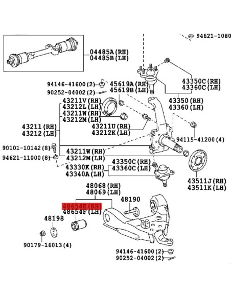 Silentblock do braço oscilante dianteiro 4 Runner (1985 a 1995) - Original Toyota Land Cruiser
