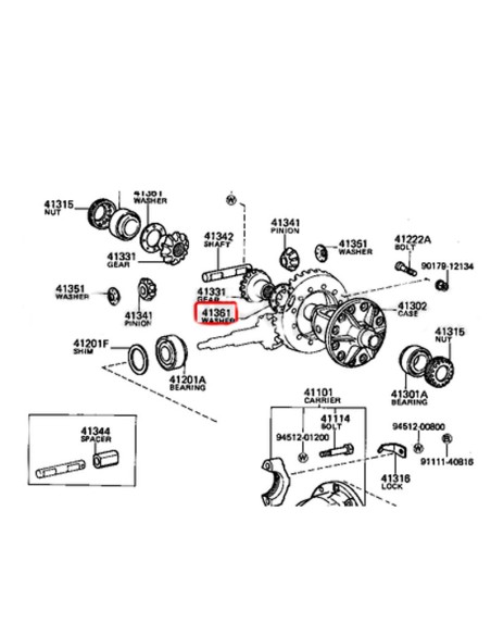 Anel ou aro na caixa de transferência - Original Toyota Land Cruiser