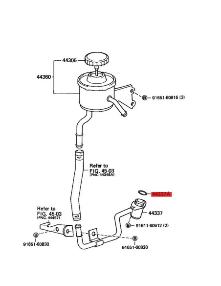 Guarnizione tubo uscita pompa sterzo Per Toyota Land Cruiser J8 - Originale Toyota Land Cruiser