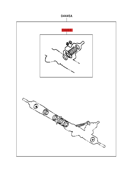 Kit de reparo da cremalheira de direção (parte superior), para Toyota Land Cruiser J9 / 4Runner - Original Toyota Land Cruiser