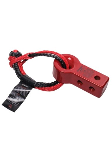 Aluminum recovery hook (red) with 9,000kg shackle - Knowledge Offroad