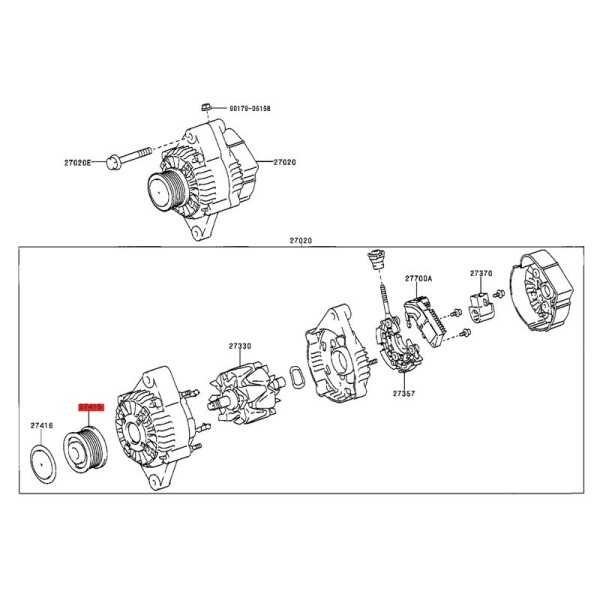 Poulie d'alternateur Pour Toyota Land Cruiser...