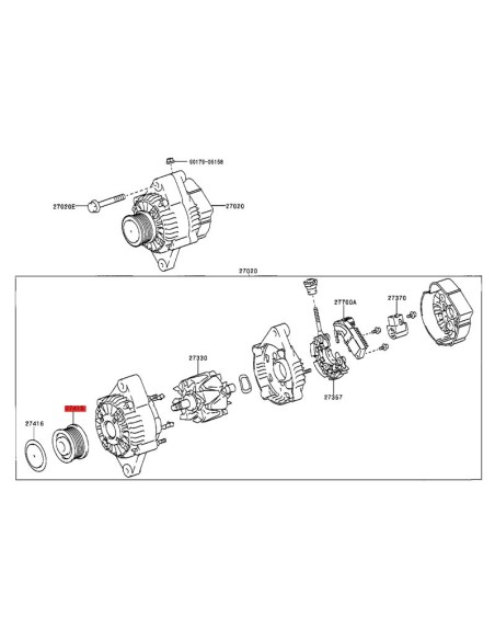 Alternator Pulley For Toyota Land Cruiser J12 (d4d engine) - Original Toyota Land Cruiser