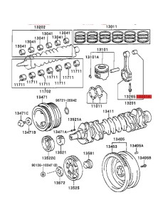 Casquillo cabeza de biela motor Para Toyota Land Cruiser... 2