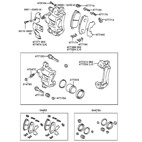Brake caliper rear pad wear plates set for...