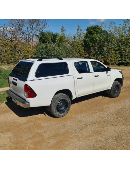 Reinforced Stylish Hardtop with Sliding Windows for Toyota Hilux Revo Double Cab (2015 to present) in Primer - Aeroklas