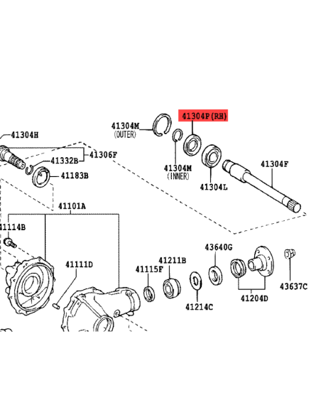 Front differential lock for Toyota Hilux Revo right - Original Toyota Land Cruiser
