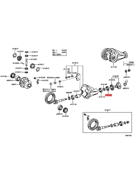 Front differential lock Toyota Land Cruiser j15 / Hilux Revo (GDJ) - Original Toyota Land Cruiser