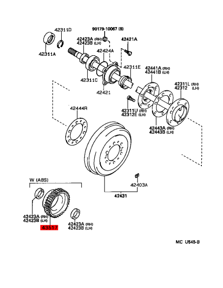 Rear ABS tone ring for Toyota Land Cruiser J9 / Toyota Hilux Vigo - Original Toyota Land Cruiser
