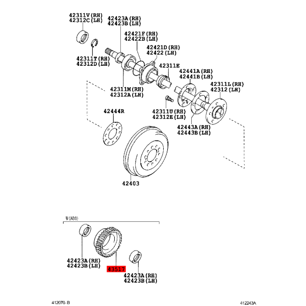 Hinterer ABS-Zahnring für Toyota Hilux Vigo...