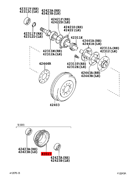 Rear ABS tone ring for Toyota Hilux Vigo (post-2008) - Original Toyota Land Cruiser