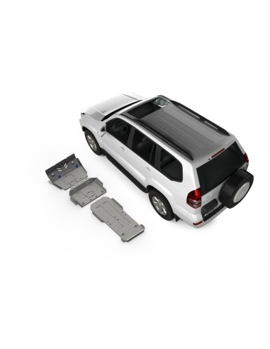 Kit de protection complet fabriqué en duraluminium (3 protections 6mm) toyota land cruiser j12/fj - Rival