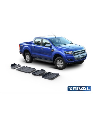 Complete protection kit manufactured in steel (4 protections 3mm) ford ranger px/mk2/mk3 - Rival