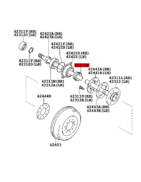 Joint d'étanchéité de bague arrière pour Toyota Hilux Vigo / Revo (arrière - 2008) - Original Toyota Land Cruiser