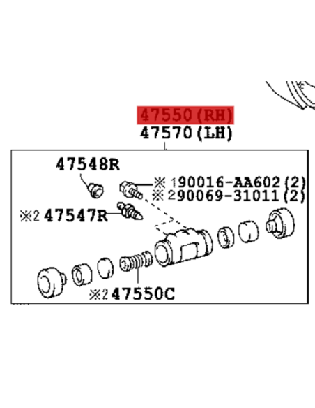 Bremszylinder hinten Toyota Hilux Vigo - Original Toyota Land Cruiser