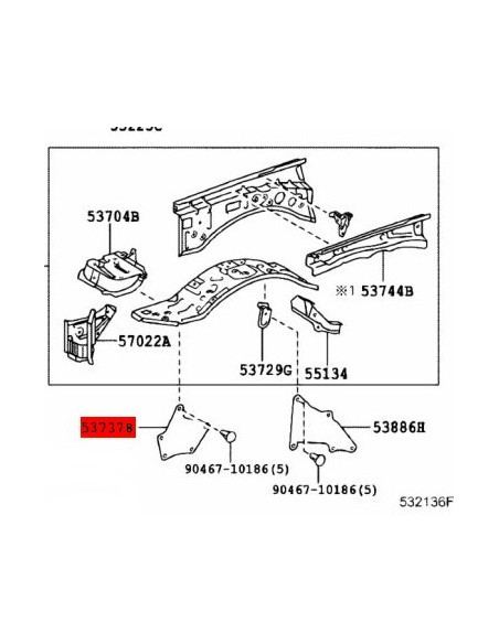 Plastica parafango sinistro Per Toyota Land Cruiser J12 / 15 - Originale Toyota Land Cruiser