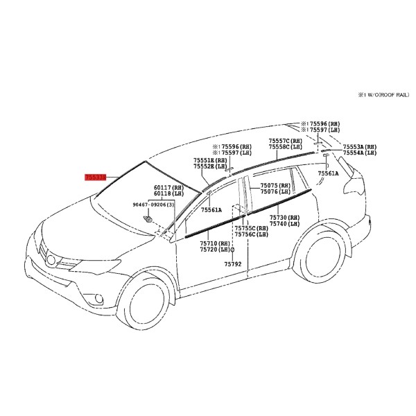 Außen-Windschutzscheibenverkleidung für Toyota...