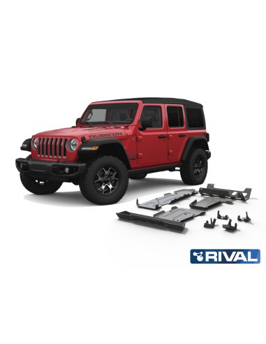 Complete protection kit (6 protections) 6mm duraluminium jeep wrangler jl (4 doors) - Rival