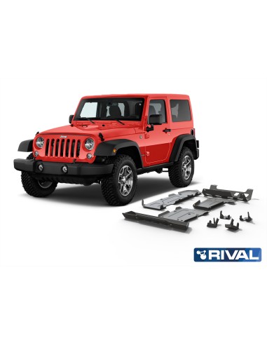 Complete protection kit (6 protections) 6mm duraluminium jeep wrangler jl (2 doors) - Rival