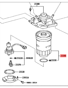 Fuel filter J15 (gdj) - Original Toyota Land Cruiser 2