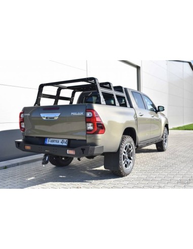 Reinforced steel rear bumper with led lights hilux revo (2020 on) - Fabryka 4x4