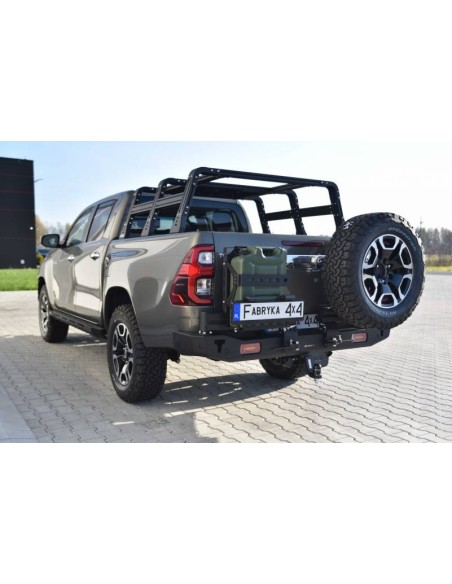 Para-choques traseiro curto de aço reforçado com luzes LED Toyota Hilux Revo (2020 - ) - Fabryka 4x4