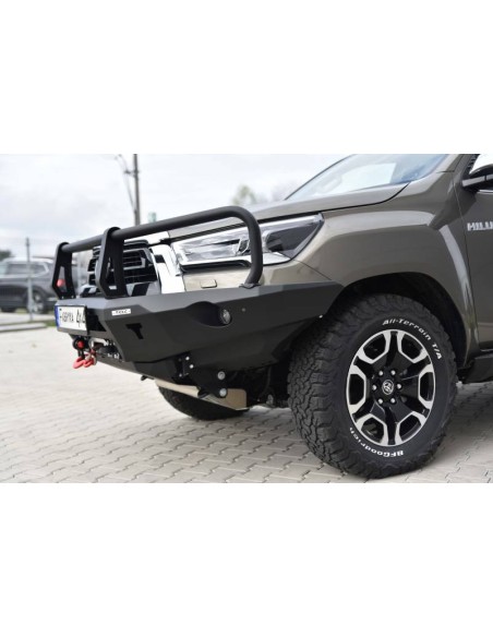 Steel reinforced front bullbar bumper for Toyota Hilux Revo (2020 - ) - Fabryka 4x4