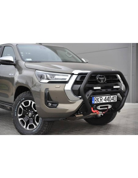 Bullbar steel reinforced slim front bumper Toyota Hilux Revo (2020 - ) - Fabryka 4x4