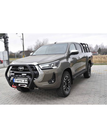 Bullbar steel reinforced slim front bumper Toyota Hilux Revo (2020 - ) - Fabryka 4x4