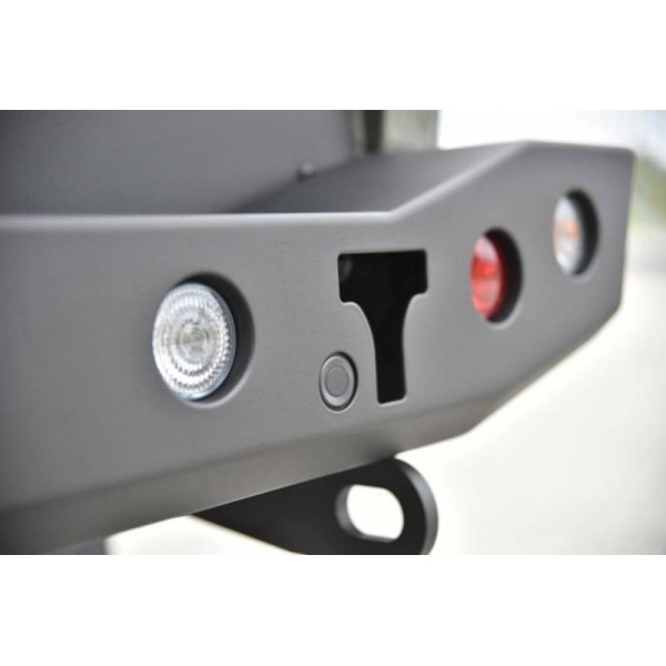 Rear bumper made of reinforced steel standard...