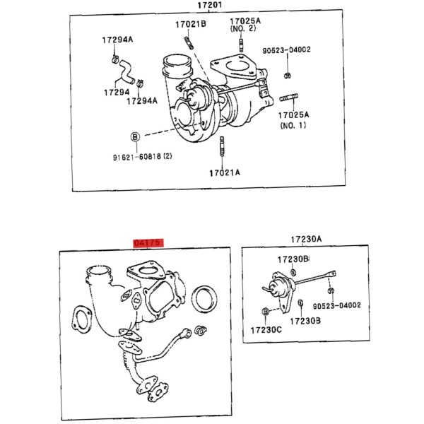 Kit de juntas de turbo (motor 1KZTE/3.0 L) para...