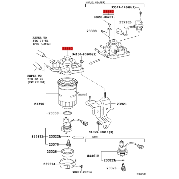 Portafiltros de gasoil para Toyota Land Cruiser...