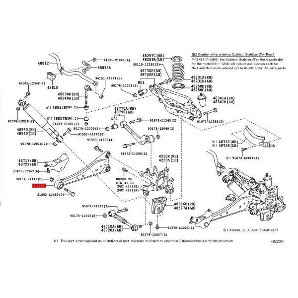 Tirante inférieur arrière droit Rav4 - Original...