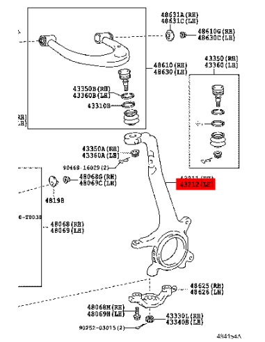 Manga de eixo esquerda para Toyota Hilux Revo -...