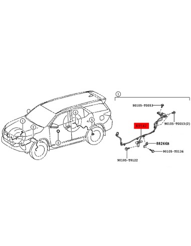 Front left ABS wiring for Toyota Hilux Revo -...