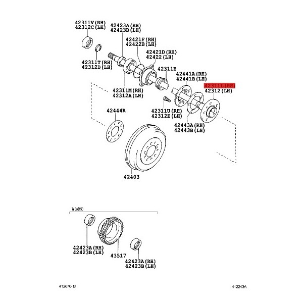 Hinterachse für Toyota Hilux Revo - Original...