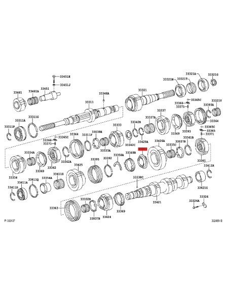 Pieza estriada engranaje marcha atras J12 / 15 (6v) - Original Toyota Land Cruiser