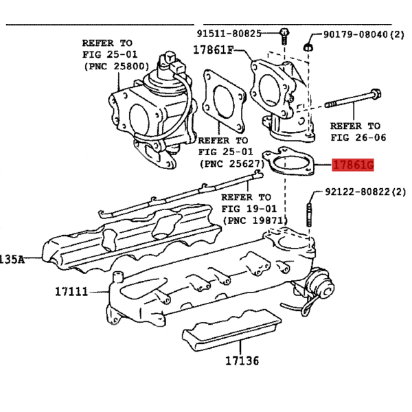 Junta de soupape EGR pour Toyota Land Cruiser...
