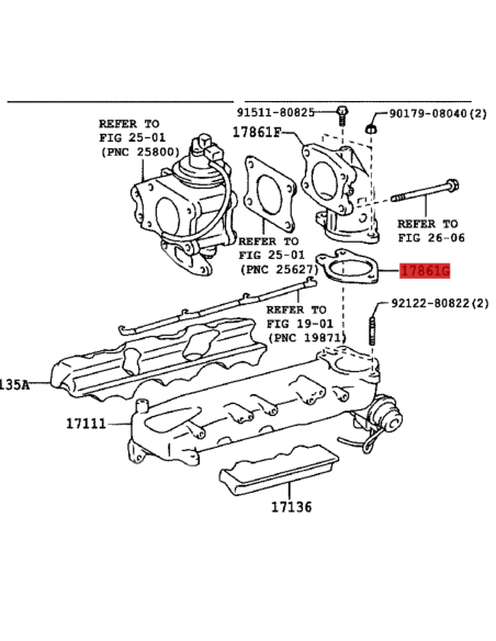 Junta de soupape EGR pour Toyota Land Cruiser J12 / 15 / Hilux - Original Toyota Land Cruiser