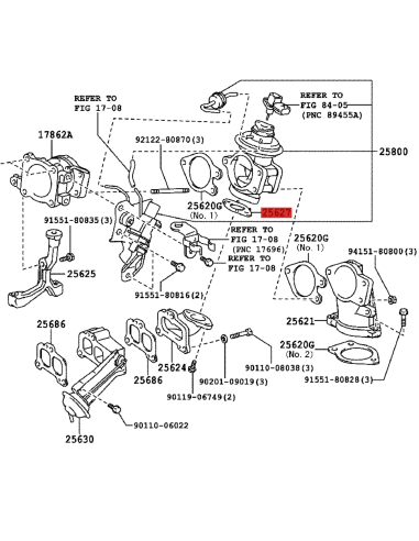Junta inferior valvula EGR J12 / Toyota Hilux -...