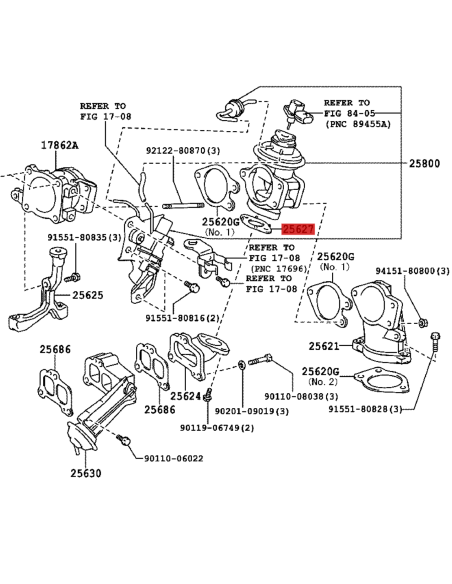 Junta da válvula EGR J12 / Toyota Hilux - Original Toyota Land Cruiser