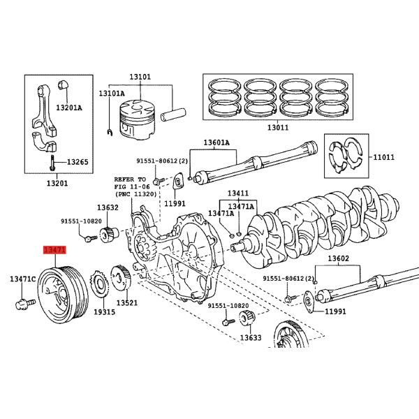 Poulie de vilebrequin pour Toyota Land Cruiser...