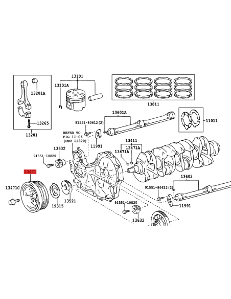 Polea cigueñal J12 / 15 - Original Toyota Land Cruiser