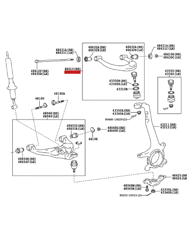 Front left upper control arm for Toyota Hilux -...